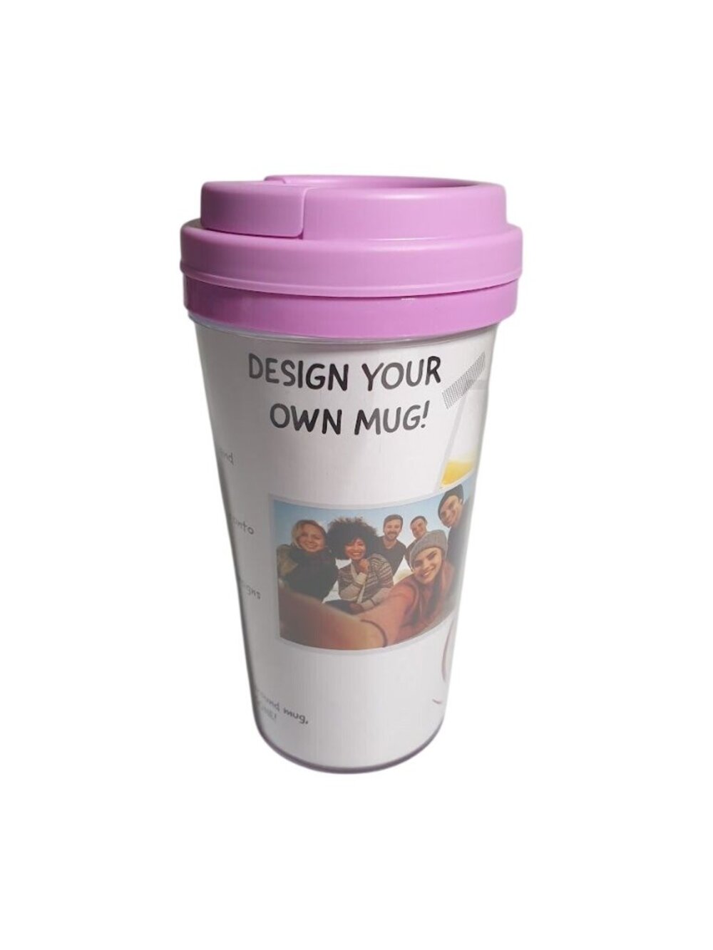 Purple Travel Mug Plastic Tumbler Design Your Own Divided Insert Mother Father G